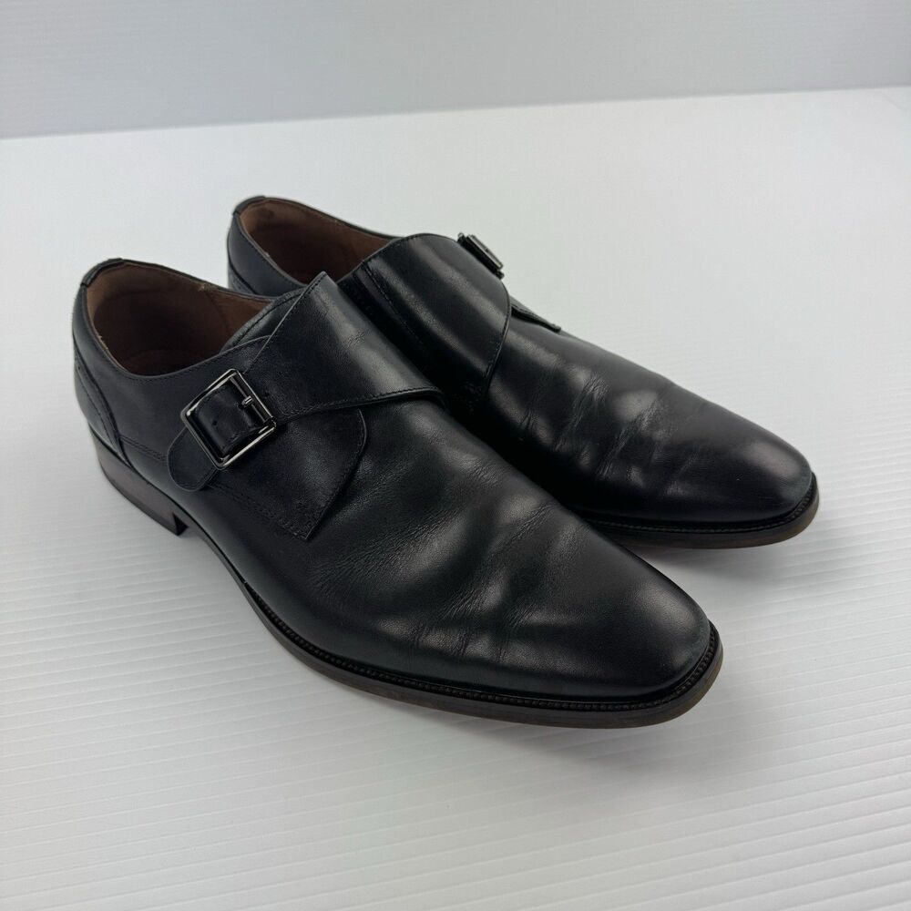 Florsheim Sorrento Single Monk Strap Dress Shoes Black Leather Mens 9M